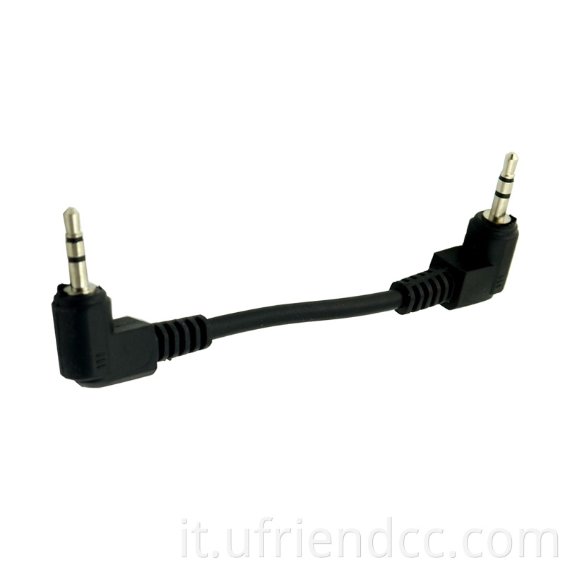 Angolo retto destro da maschio a maschio 90 gradi da 3,5 mm Mono Audio Audio DC Cavo stereo Stereo